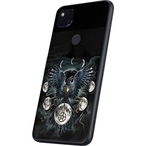 Crow and Moon Phases by Sarah Richter Google Pixel 4a Skin